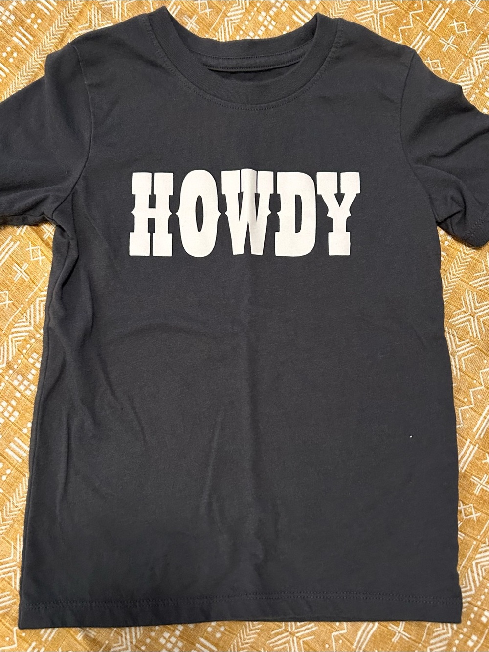 Kids Black 'Howdy' Graphic Short Sleeve Tee